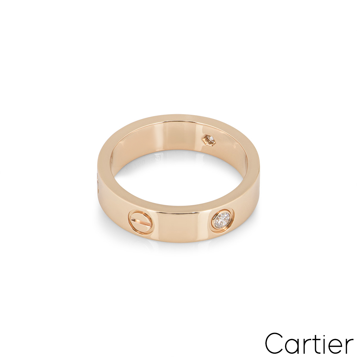 Cartier Rose Gold Half Diamond Love Ring Size 50 B4087500